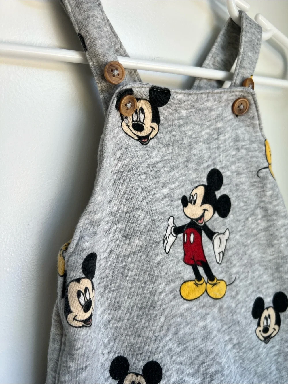H&M Disney Mickey Mouse Overall Romper 6-9M Gray Jogger One Piece